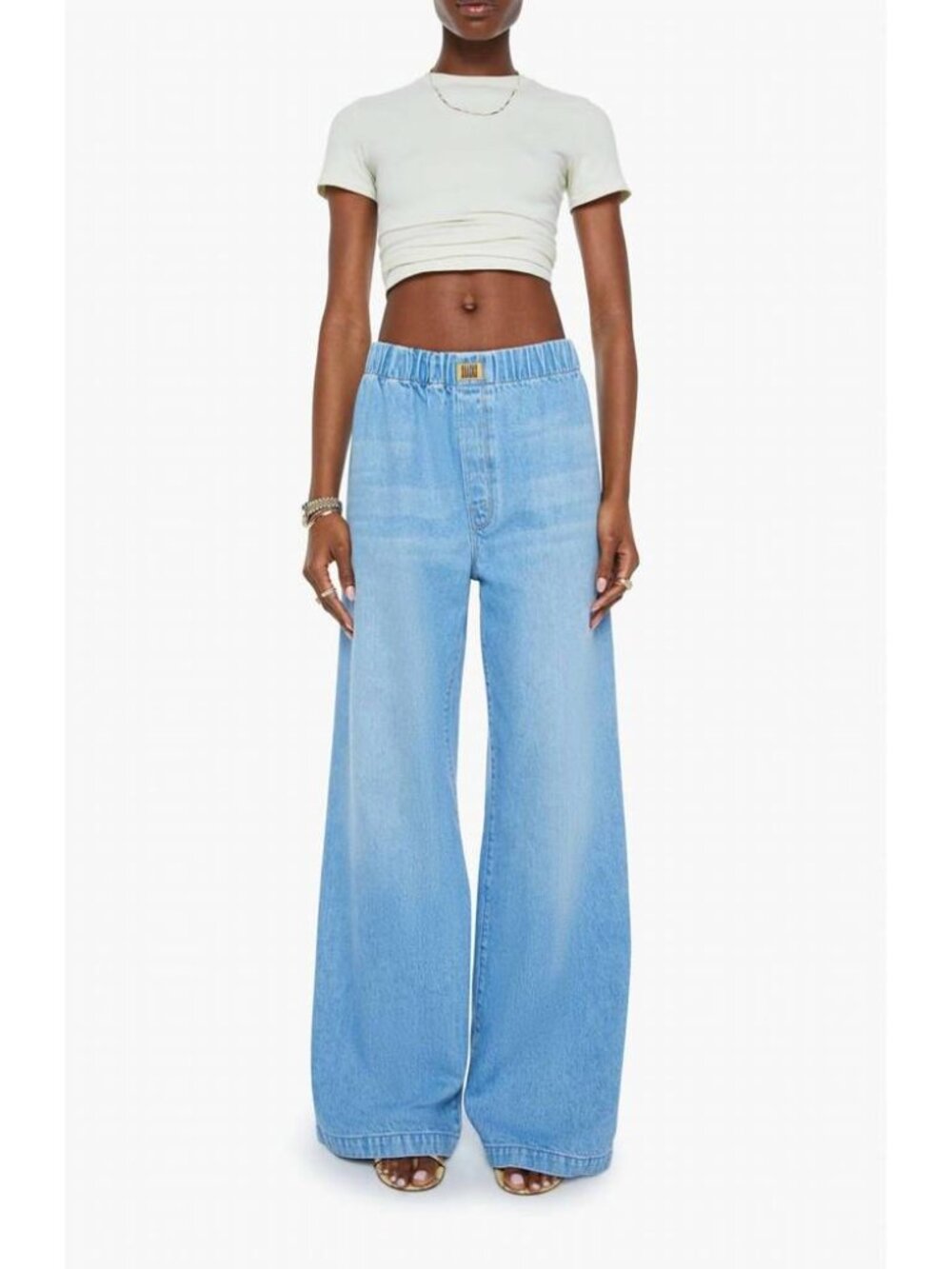 MOTHER Snacks The Kitchen Drawer Skimp Jeans Womens XS Blue‎ Wide Leg High Rise